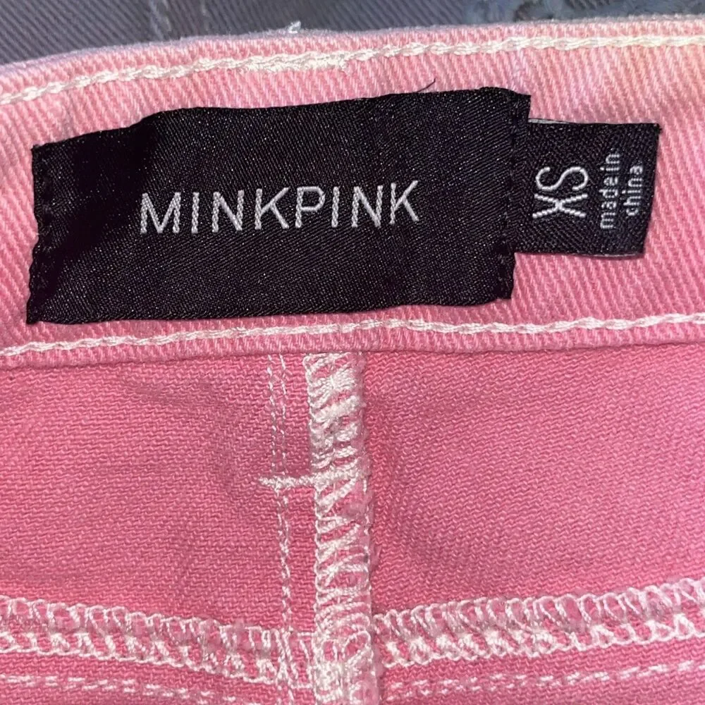 Minkpunk Womrns Denim Lace Overlay Shorts Size XS Spring Summer Cottagecore - Picture 6 of 8